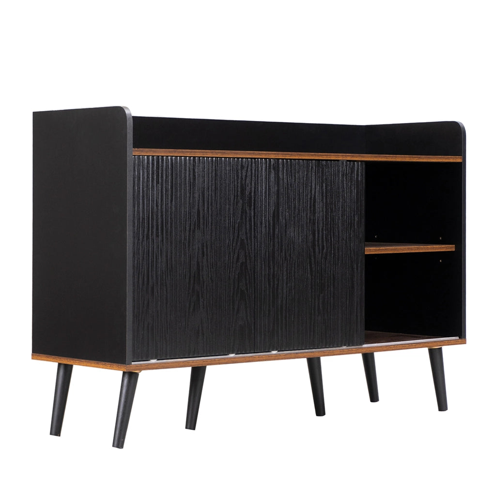 Sideboard con 3 cassetti e porte scorrevoli; 117;5x40x80 cm; nero
