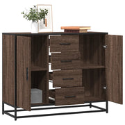 Credenza Rovere Marrone 92x35x76 cm in Legno Multistrato