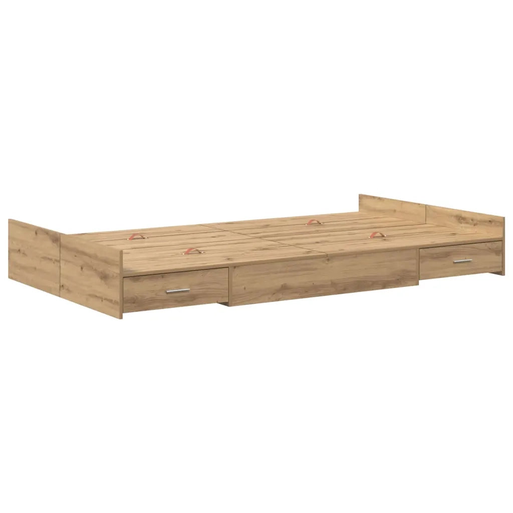 Struttura letto con contenitore Rovere artigianale 120 x 190 cm 3335332