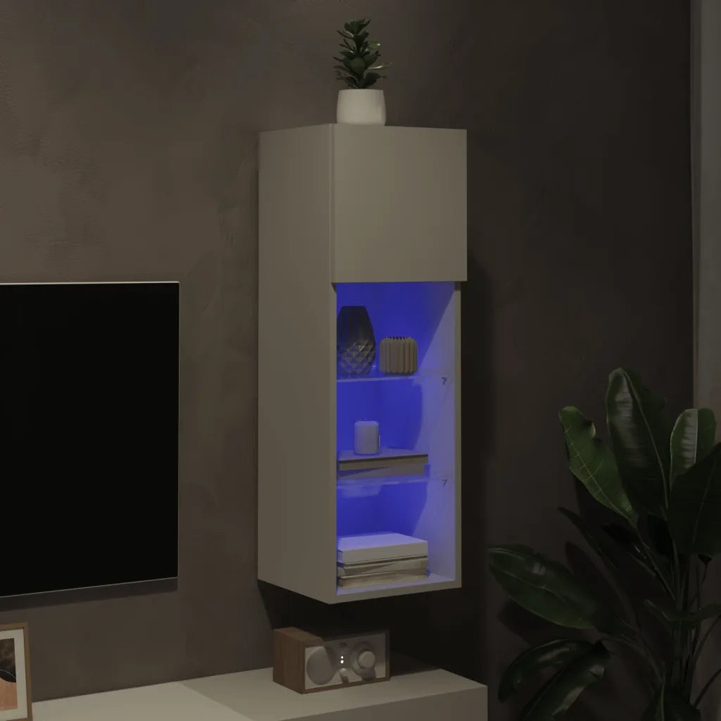 Mobile TV con Luci LED Bianco 30,5x30x90 cm 837001