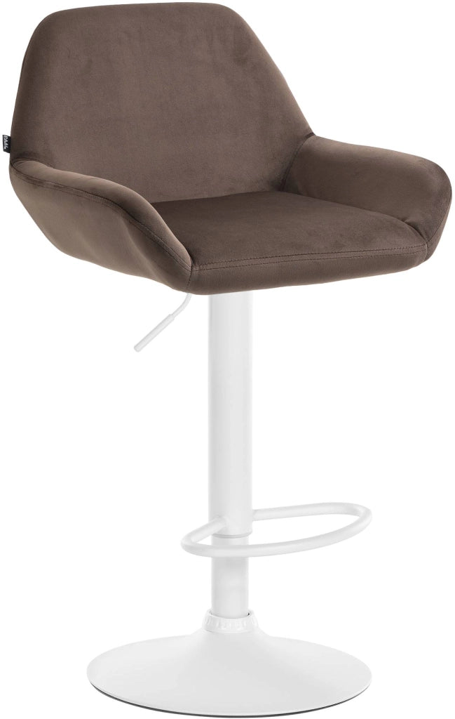 Sgabello Braga in velluto marrone,bianco