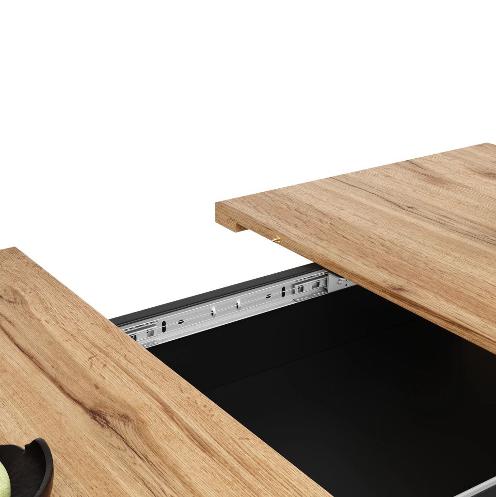 Tavolo da pranzo allungabile 110-140x70x76 cm; MDF nero