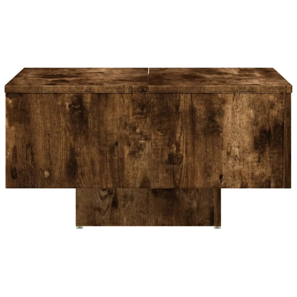 Tavolino-Tavolino da Soggiorno-Tavolino da Salotto Rovere Fumo 60x60x31,5 cm in Legno Multistrato