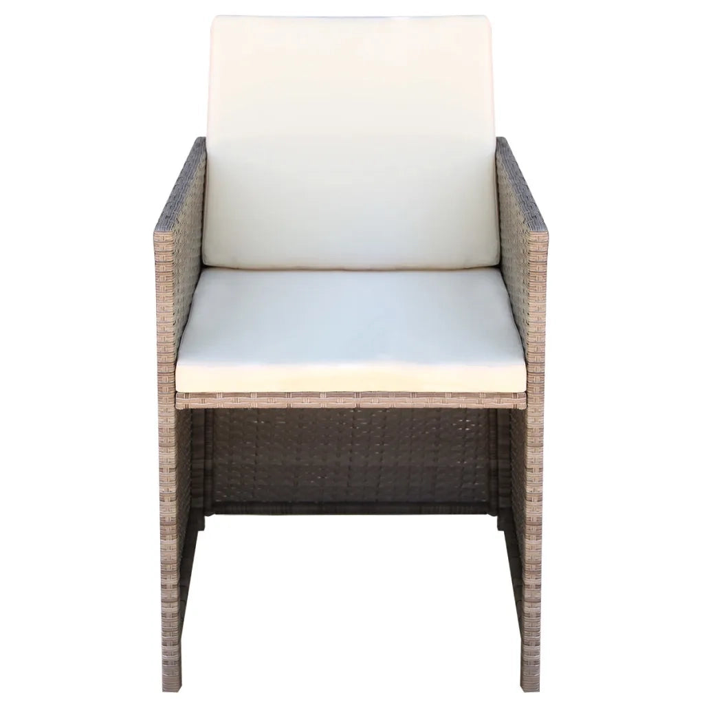 Sedie da Giardino 2 pz | Sedie da Esterno con Cuscini in Polyrattan Beige