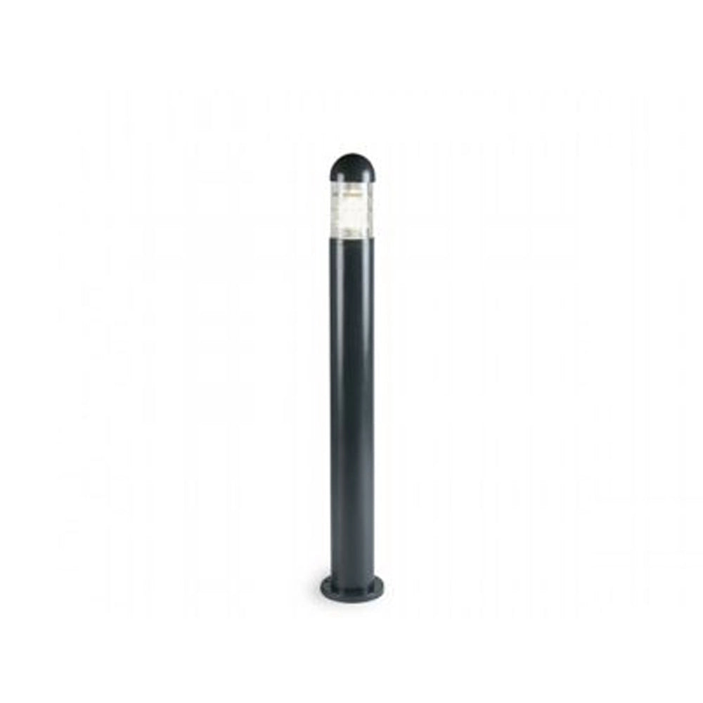 Palo Da Esterno Moderno H100Cm Torch Alluminio E Vetro Grigio 1 Luce E27