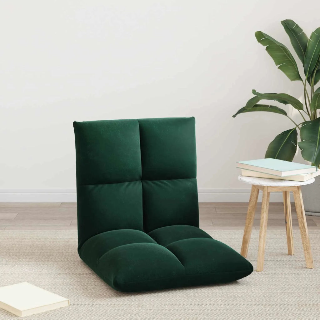Sedia a pavimento regolabile Verde Scuro Velluto