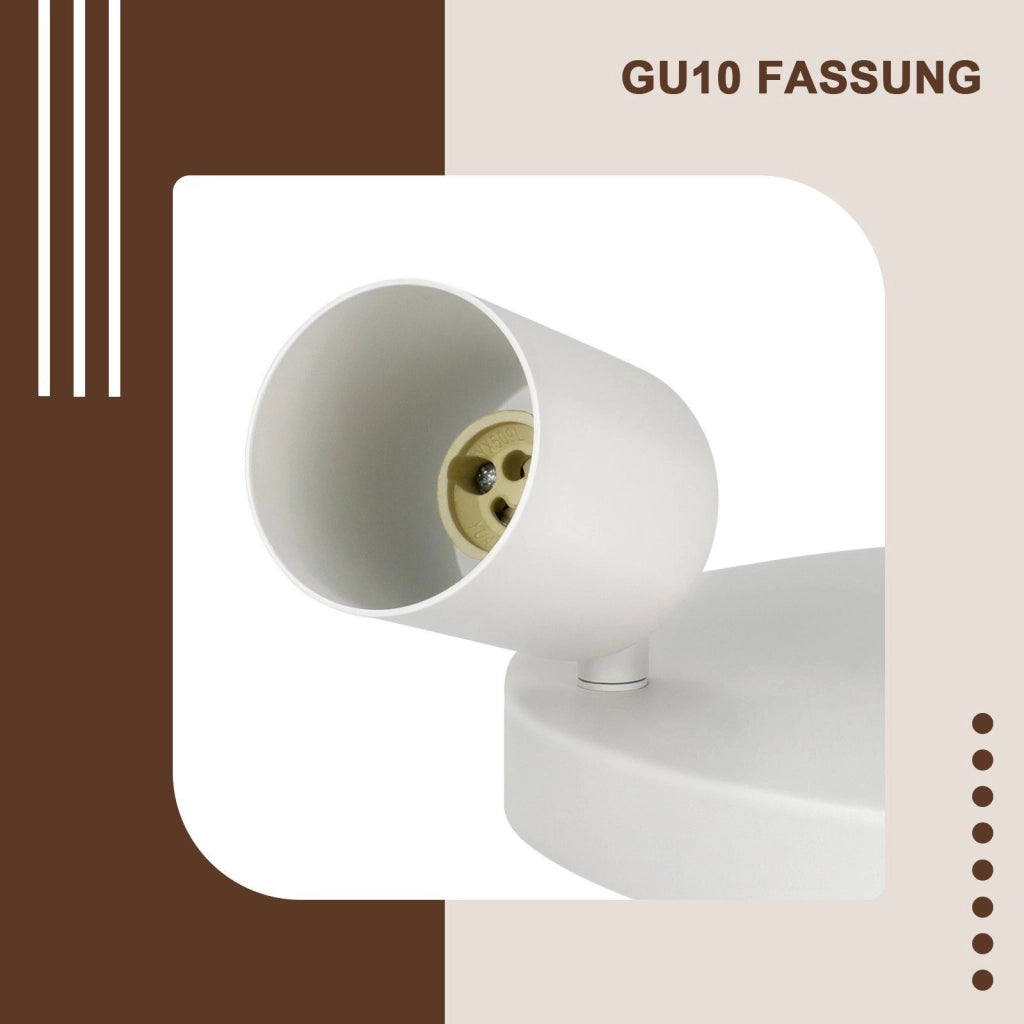 ZMH Faretto da soffitto 3 luci GU10 rotondi orientabili 350° per camera letto