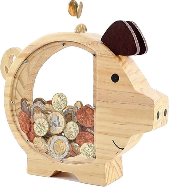 Banco delle Monete con Decorazione trasparente - Cassa per le Monete Rimovibile per Bambini - Ideali come Regali per Ragazzi e Ragazze
