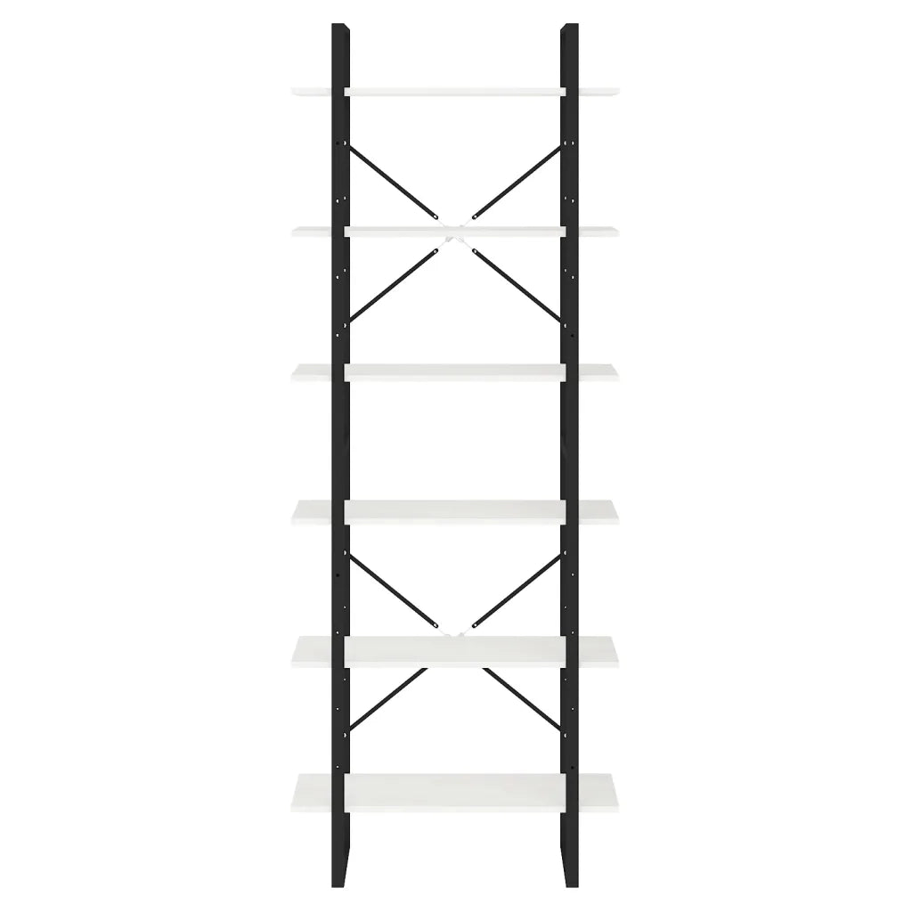 Scaffale Alto Bianco 80x30x210 cm in Legno Massello di Pino