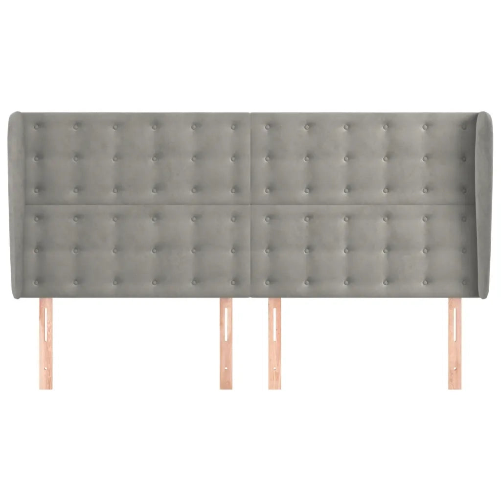 Testiera ad Orecchio Grigio Chiaro 203x23x118/128 cm in Velluto 3118456
