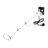 Girarrosto da barbecue 82 cm 230 V, Spiedo in acciaio inox con 2 forchettoni carne