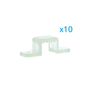 10 PZ Clip Fissaggio Rigido 10x7 mm per Bobina Striscia Led Impermeabile