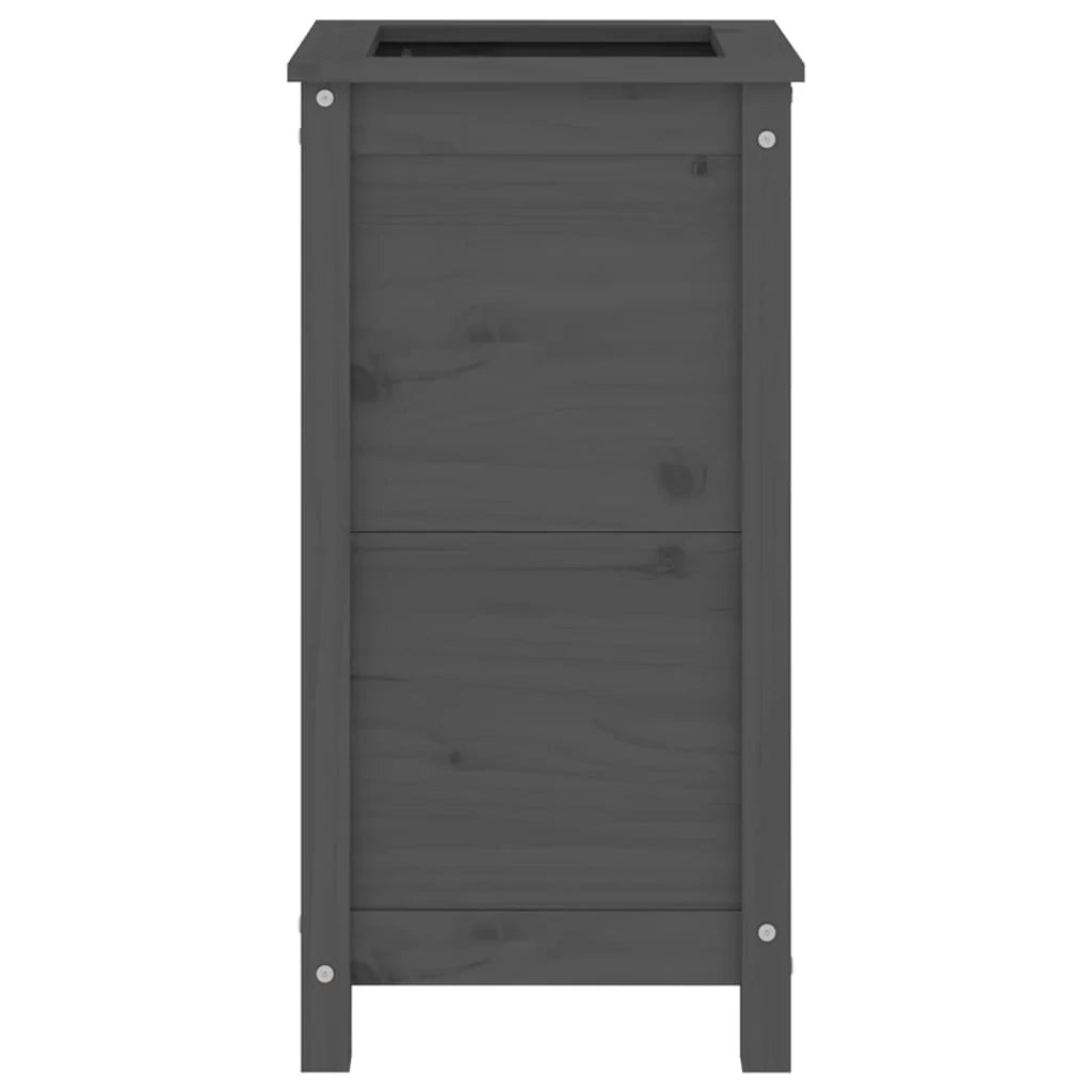 Fioriera rialzata per piante e fiori terrazza/giardino 40 x 40 x 78 cm legno massello di pino grigio 02_0037580