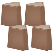 Set da 4 sgabelli da giardino in materiale sintetico marrone sedute aggiuntive per patio poggiapiedi impilabili