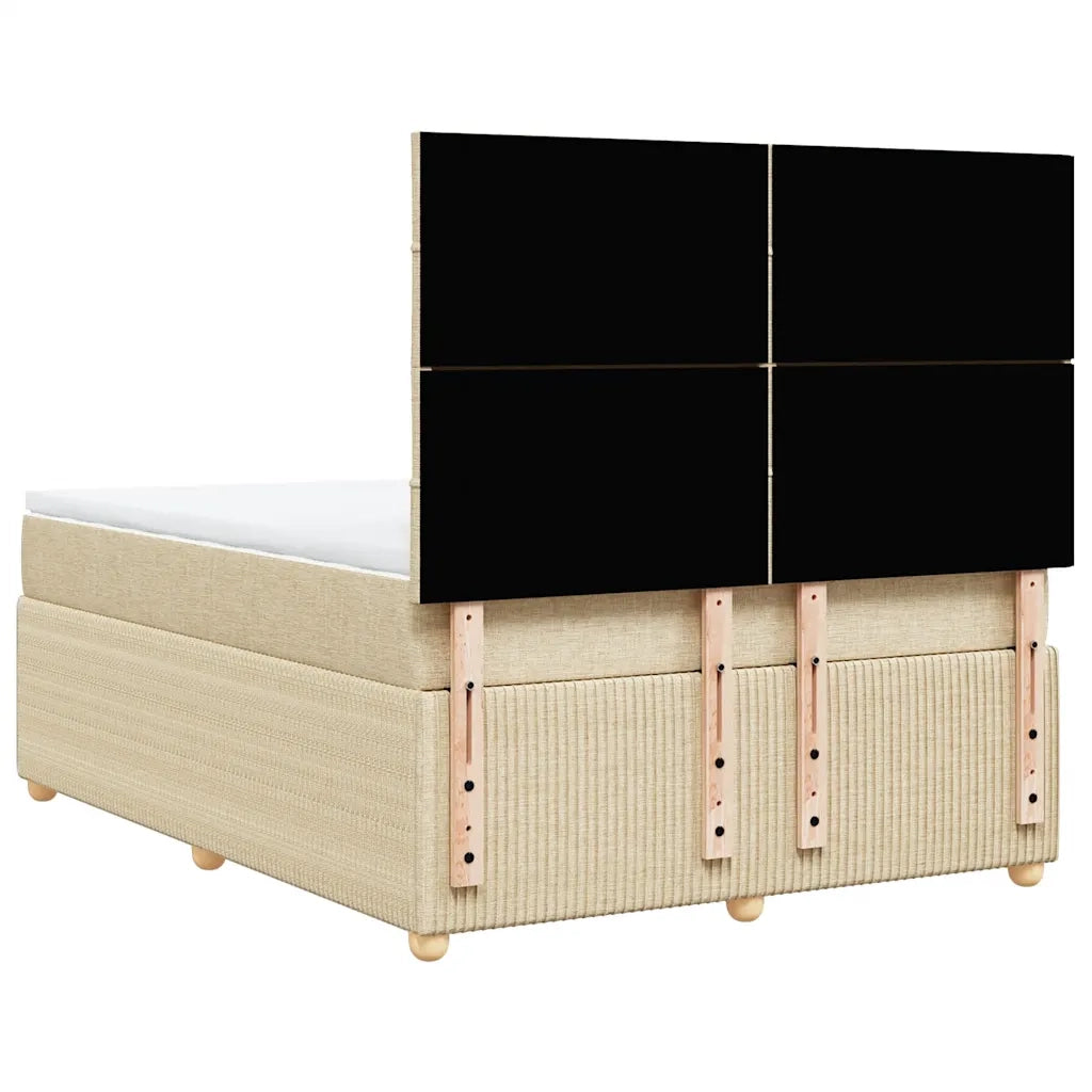 Giroletto a Molle con Materasso Crema 140x19 cm in Tessuto 3294356