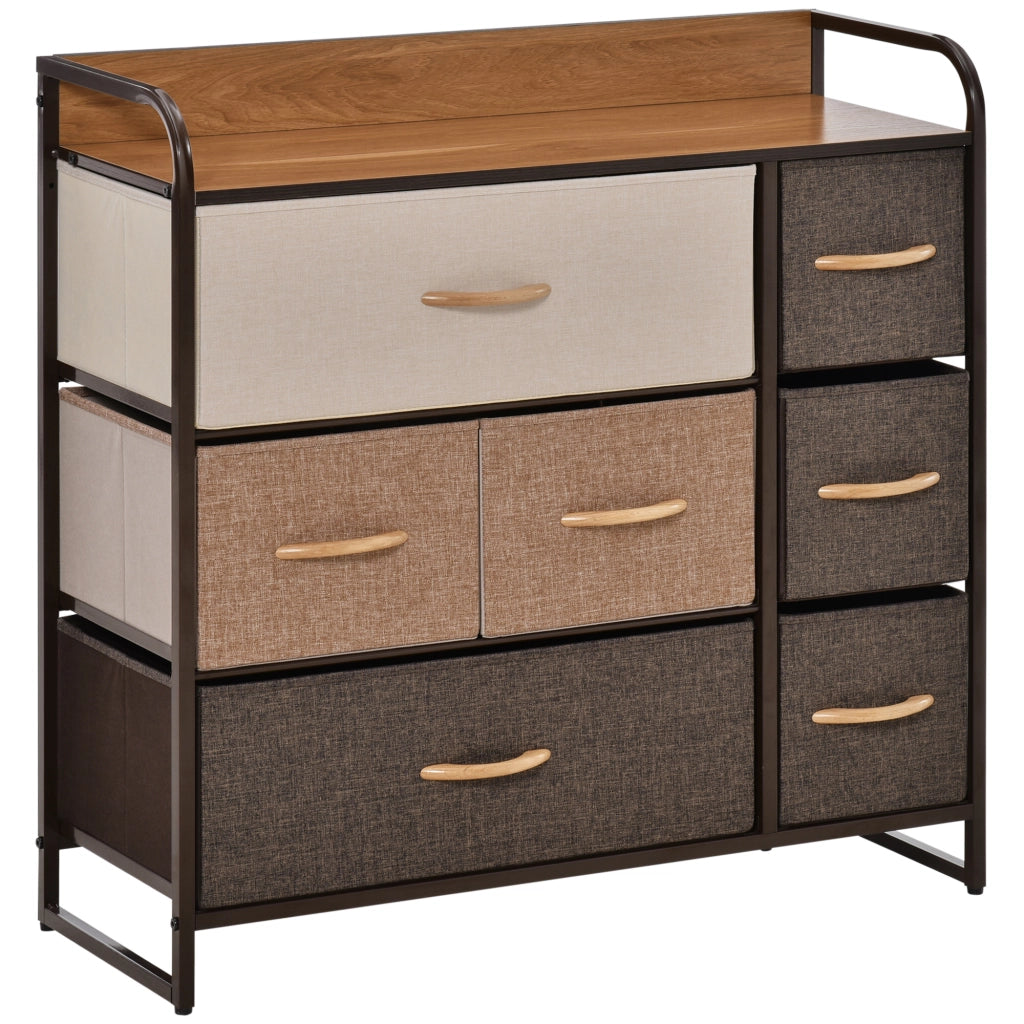 Cassettiera 7 Cassetti Tessuto ¨C Minimal ¨C 80x29x78.5 cm Multicolore