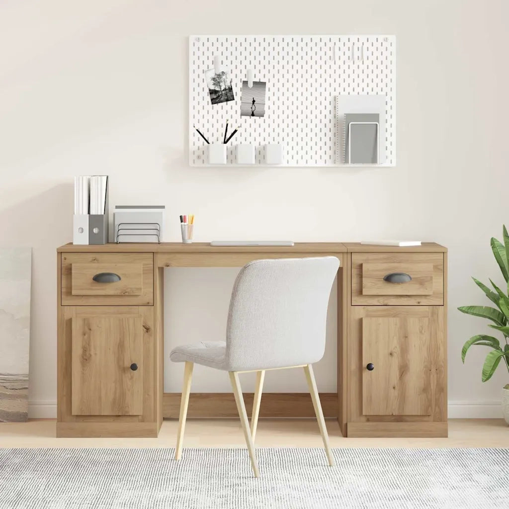 Scrivania | Tavolo da Ufficio con armadietto Rovere artigianale 154,5 x 50 x 75 cm