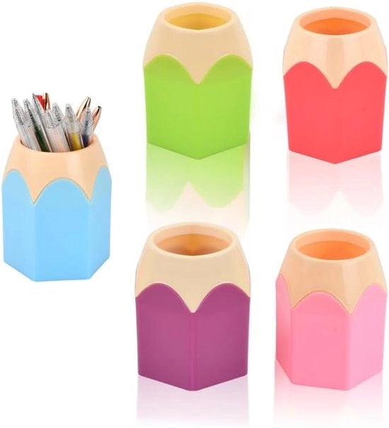 Penne da scrivere per scrivania - 5 pezzi - Pen holder creativo in plastica - Pen holder a spazzola - Organizzatore per accessori da ufficio