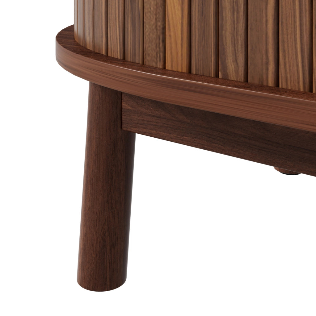 Mobile TV 170x39.5x38 cm con cassetto e ante scorrevoli in MDF noce