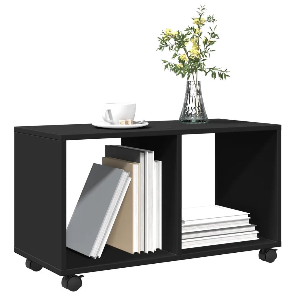 Mobiletto con Ruote Nero 72x33x42,5 cm in Truciolato 853138