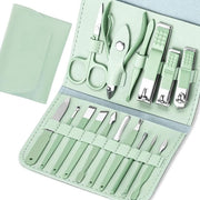 Kit per tagliare unghie professionale - 16-in-1 - Acciaio inossidabile - Verde