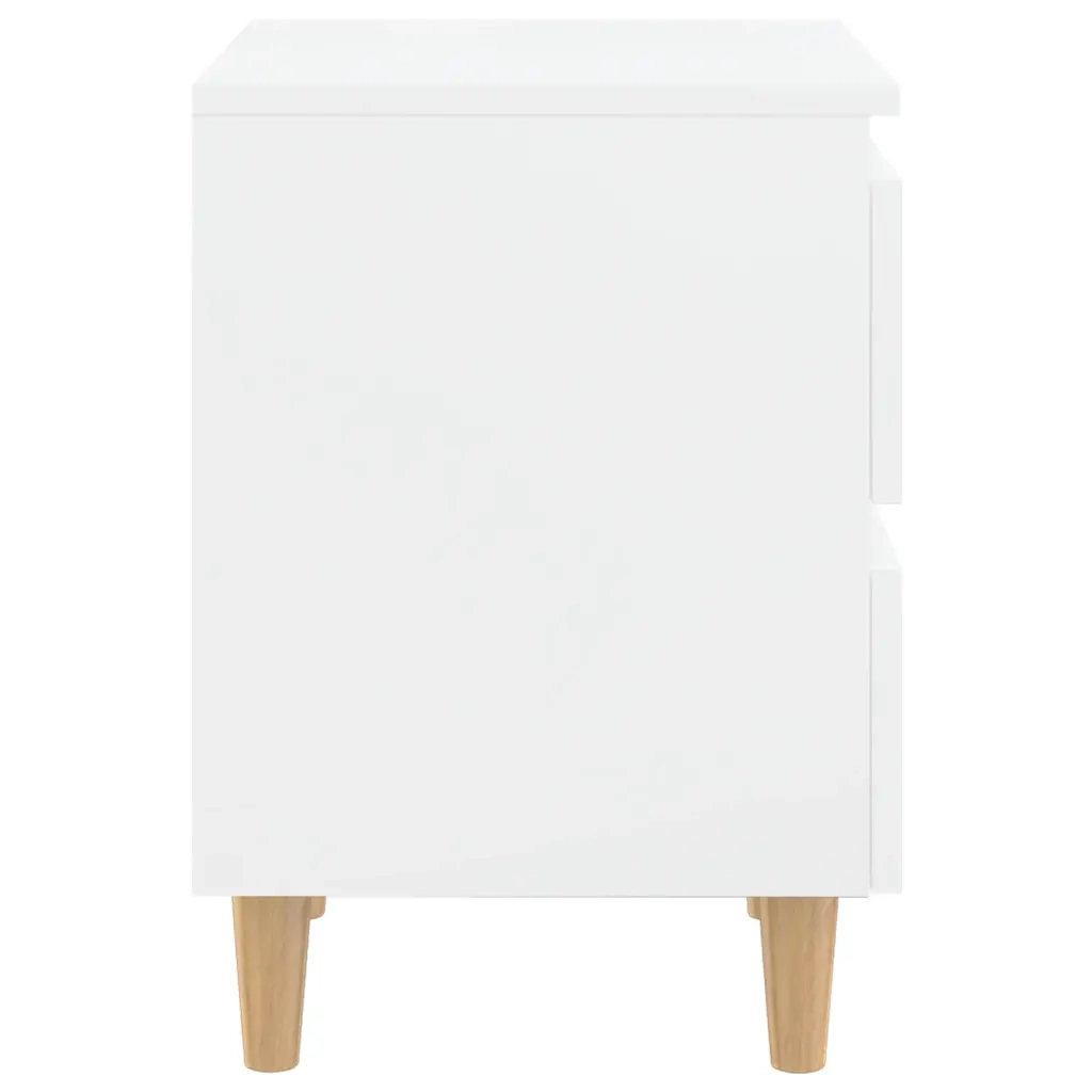 Comodino Gambe in Pino Massello 2 pz Bianco Laccato 40x35x50 cm cod mxl 54415