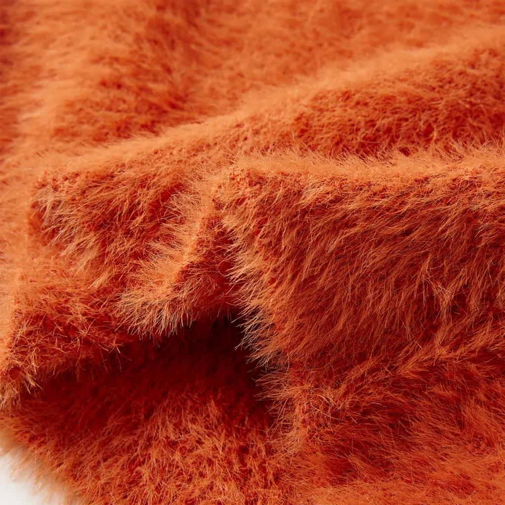 Maglione per Bambini Lavorato a Mano Arancione Bruciato 92 14942