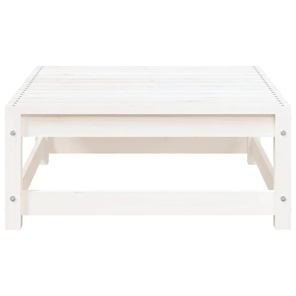 Salotto da Giardino-Set Divani da Giardino2 pz Cuscini Bianchi Massello di Pino 793312