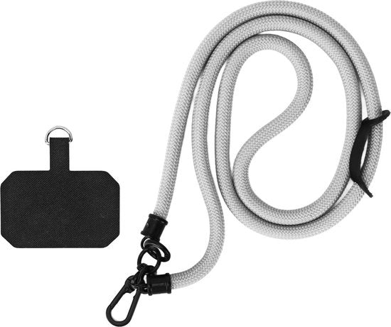 Cinturino per Telefono con 4 Opzioni di Trasporto - Cintura Regolabile - Intorno al Collo - 10mm - Per la maggior parte dei Telefoni Cellulari