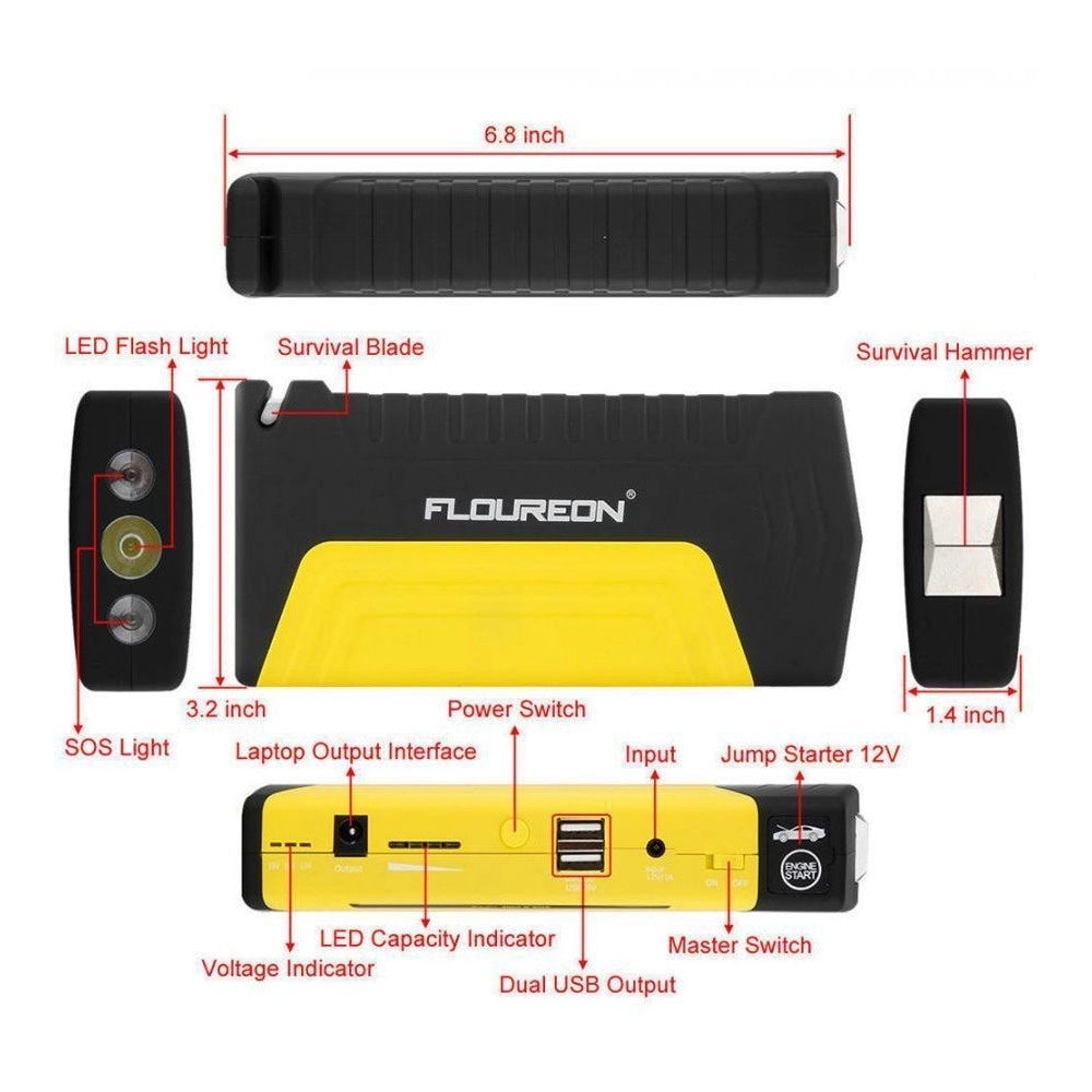 Trade Shop - Avviatore Portatile Di Emergenza Booster Starter Per Accensione Batteria Auto -