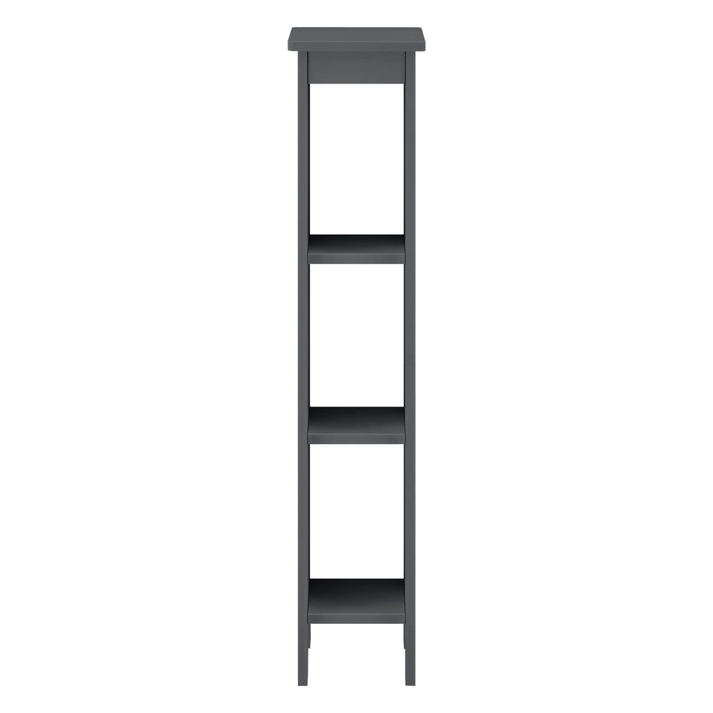 Scaffale a 3 Ripiani 80 x 17 x 17 cm Mobiletto Basso da Bagno Portaoggetti per Ingresso/Corridoio/Sala - Grigio Scuro