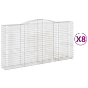 Set di 8 gabbioni ad arco per recinzioni a gabbia e muri di contenimento 400 x 50 x 200/220 cm ferro zincato argento 02_0041230