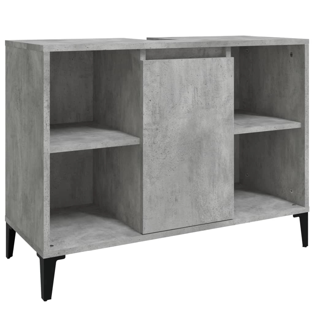 Mobile sottolavabo da bagno 80 x 33 x 60 cm in legno ingegnerizzato grigio 02_0006837