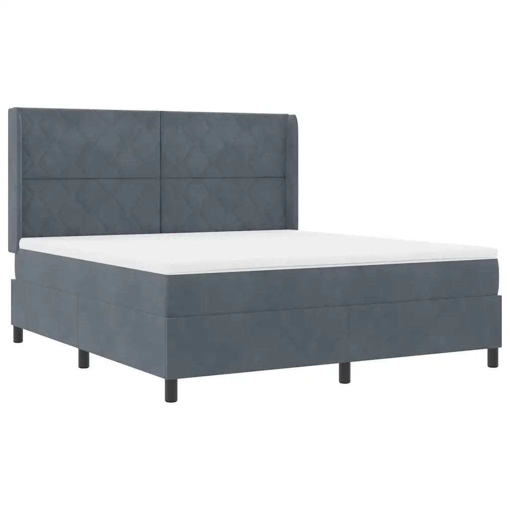 Letto a molle con materasso Grigio scuro 180 x 200 cm Velluto 3342075