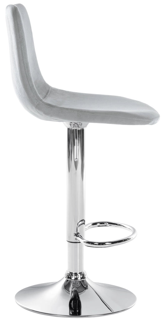 Sgabello Divo Velvet grigio,cromo