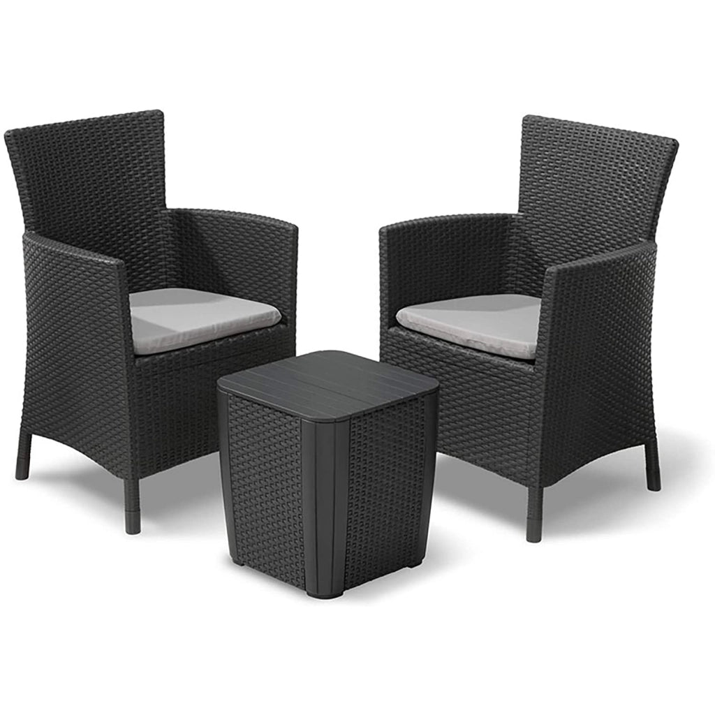 Keter SET BALCONY IOWA GRAFITE IN ECORATTAN CON TAVOLO B