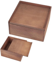 Cassetta di ricordo in legno - Scatola di conservazione personalizzabile - Coperchio scorrevole - Marrone - 20 x 20 x 10 cm - Ideale per regali