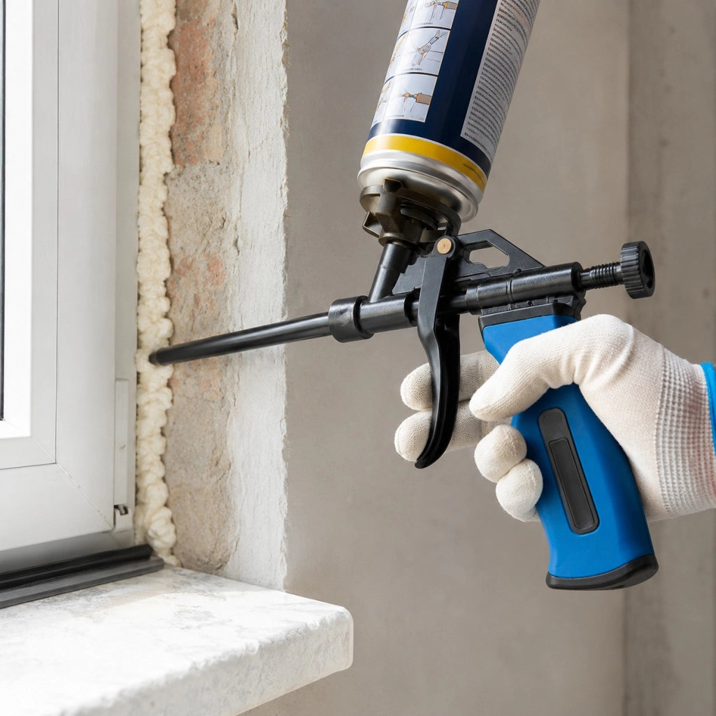 Pistola professionale per schiuma poliuretanica PU Victeche con rivestimento Teflon canna 160 mm ugello 2 mm regolabile