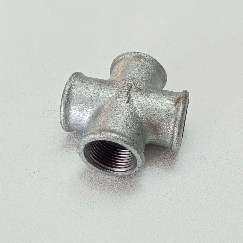 Raccordo ffff 1/2'' croce raccordo a 4 vie di ghisa zincata malleabile