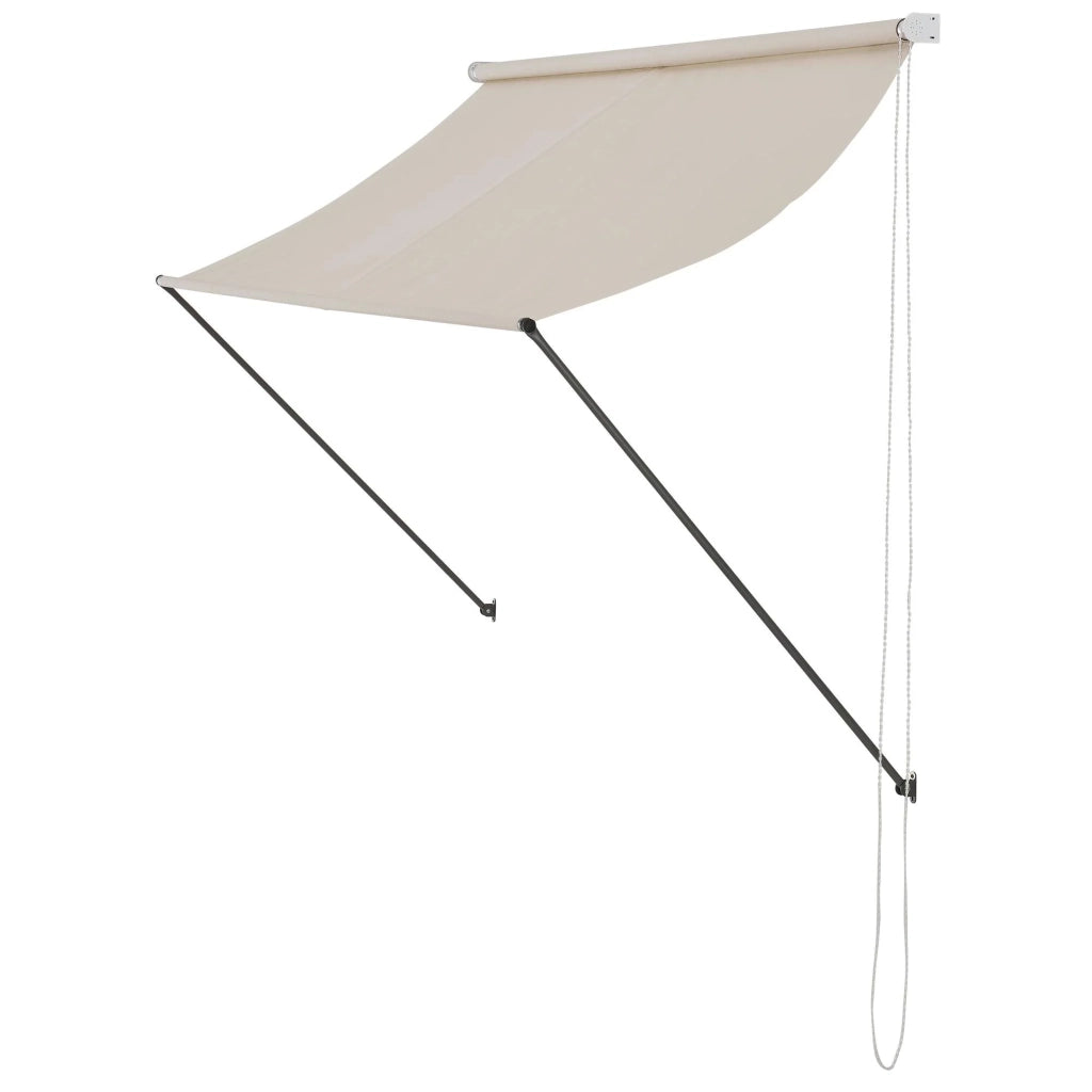 Tenda da sole/ombrellone retrattile da parete con struttura in acciaio colore sabbia 200 x 120 cm 03_0001111