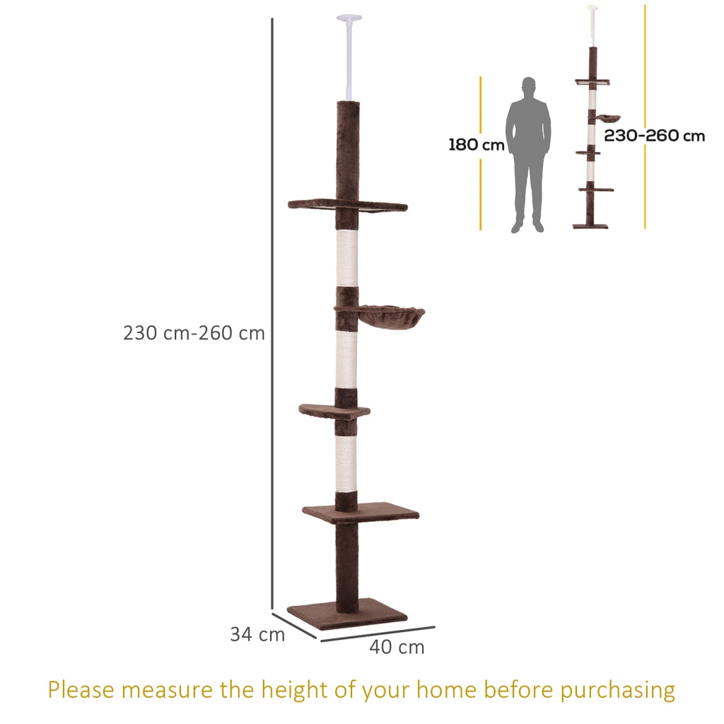 ALBERO RASCHIA-GATTI Regolabile 230-260 cm Marrone 40 x 34 cm