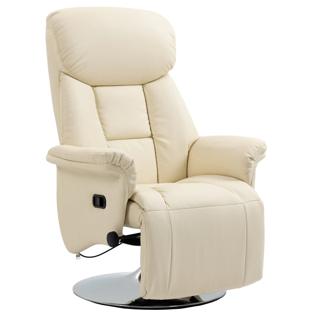 Poltrona relax reclinabile in similpelle ¨C Zephmum ¨C 78x80x109 cm, crema