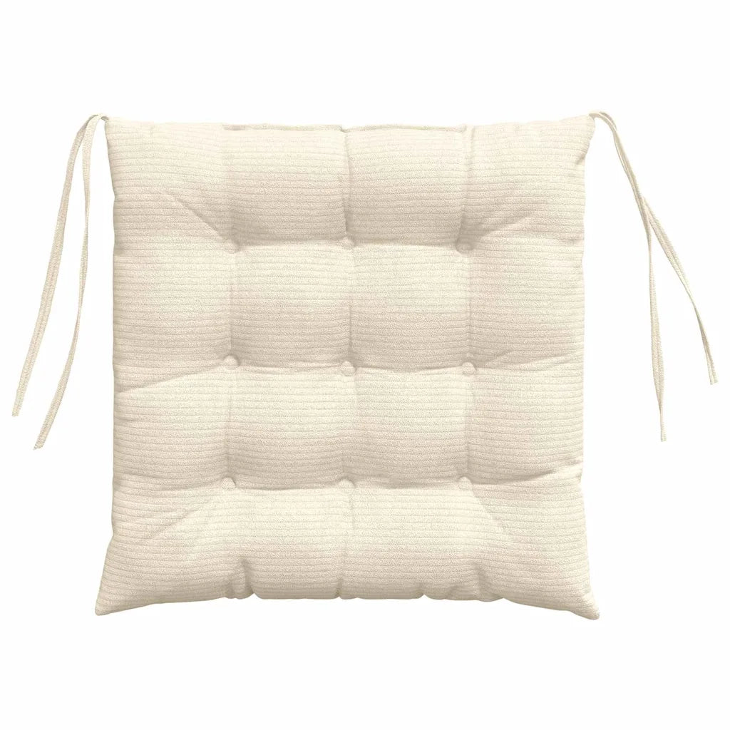 Cuscini per Seduta 4 pcs Crema 40 x 40 x 6 cm Tessuto in Cords