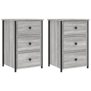 Set di 2 Comodini | Armadio da Notte | Mobiletto da notte Grigio Sonoma 40x36x60 cm in Legno Multistrato