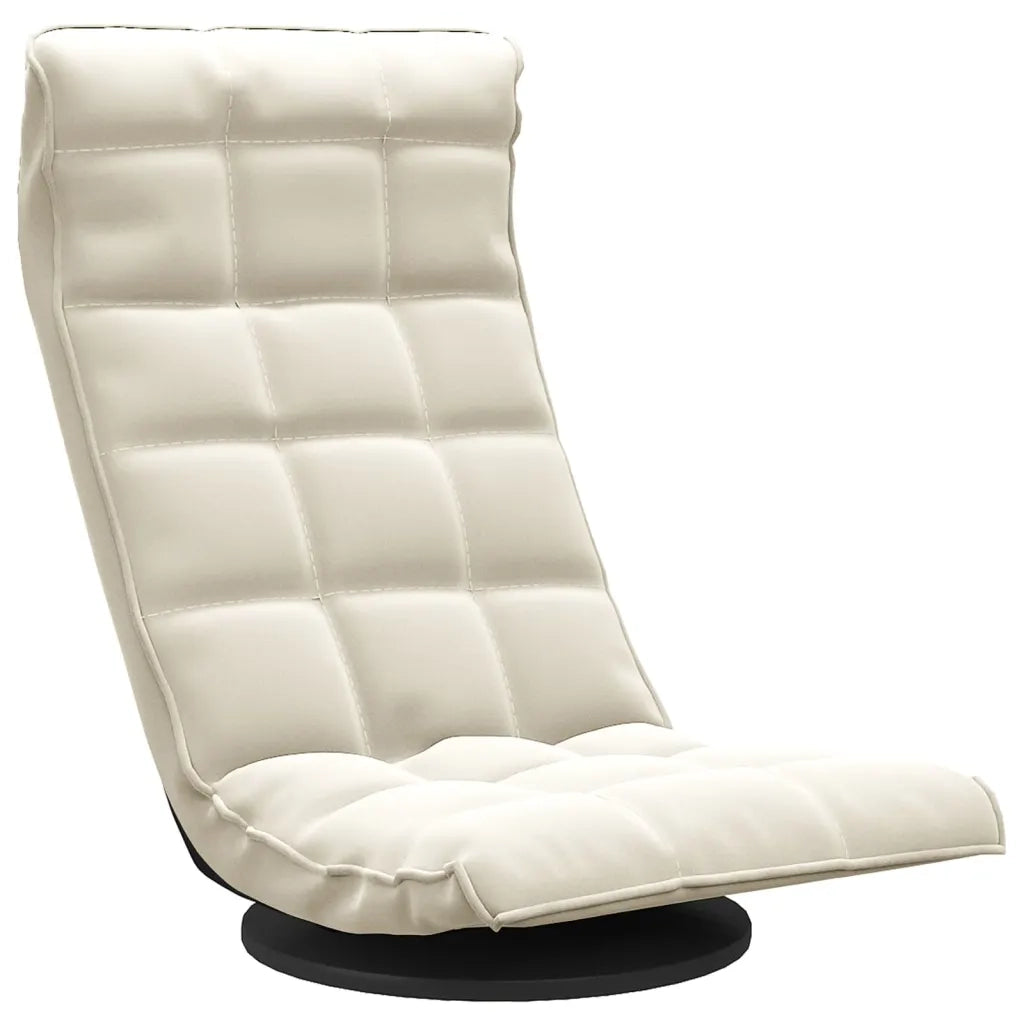 Sedia da Pavimento Girevole Crema in Velluto CFW6893124