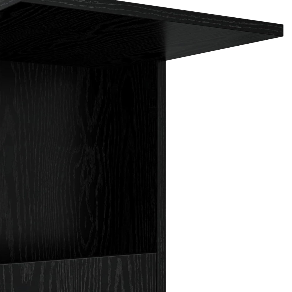 Tavolo laterale con ruota Rovere Nero 40 x 35 x 60 cm 8000373