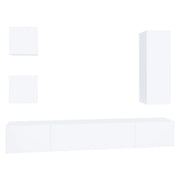 Set di mobili da 5 pezzi tra cui armadio credenza mobile TV televisore per soggiorno camera da letto salotto legno ingegnerizzato bianco 02_0024864