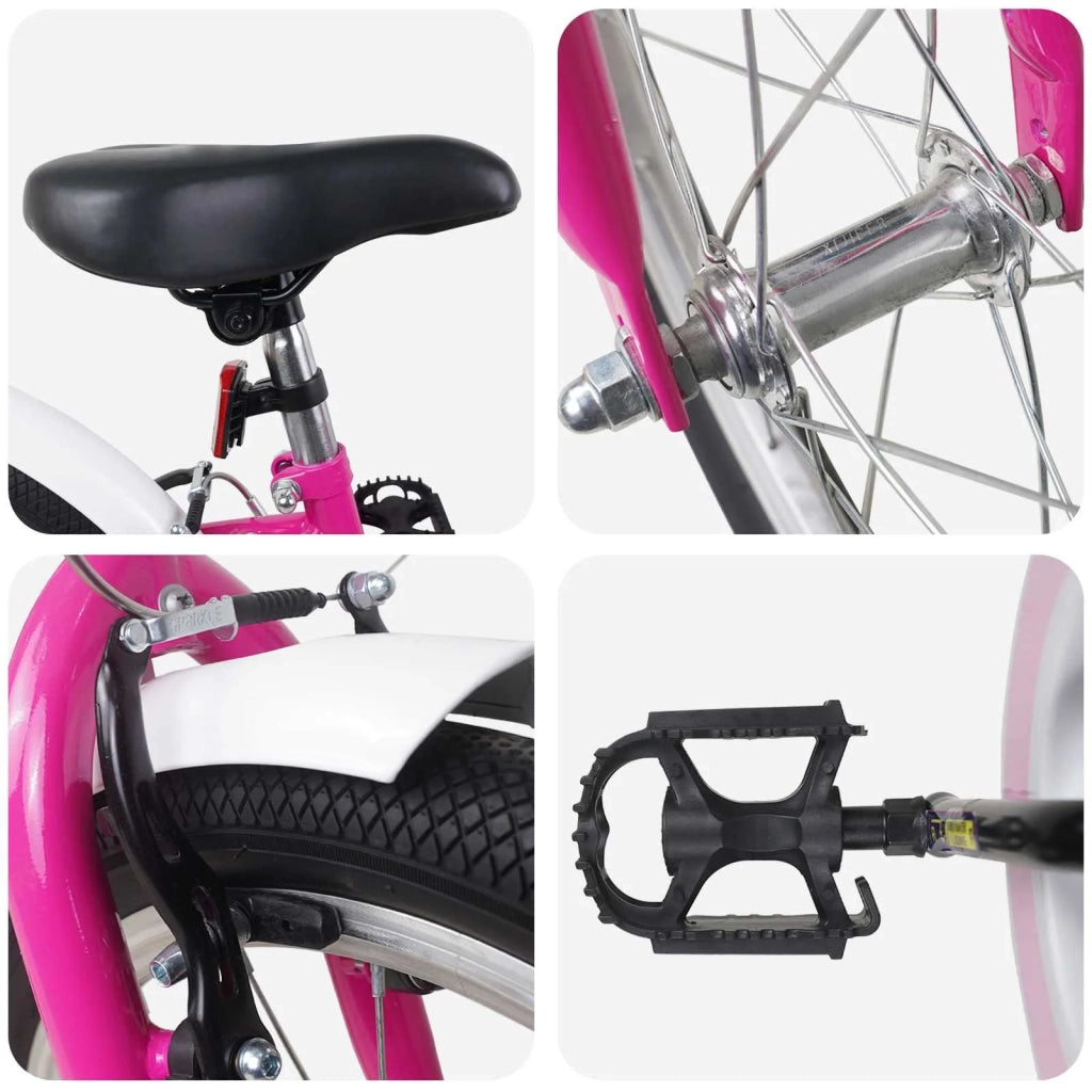 Bicicletta per Bambini 24 Pollici per 8-12 anni Rosa Bianco