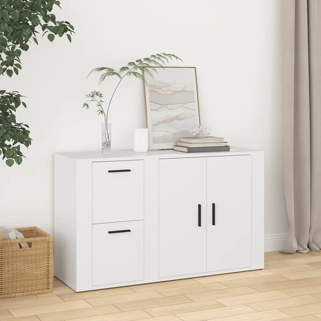 Credenza-Buffet-Armadio da cucina Bianca 100x33x59,5 cm in Legno Multistrato