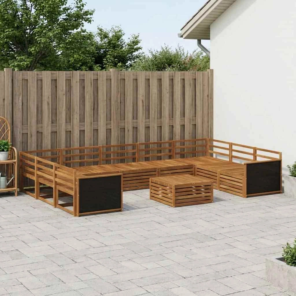 Set di divani da esterno 10 pz Naturale 3383852